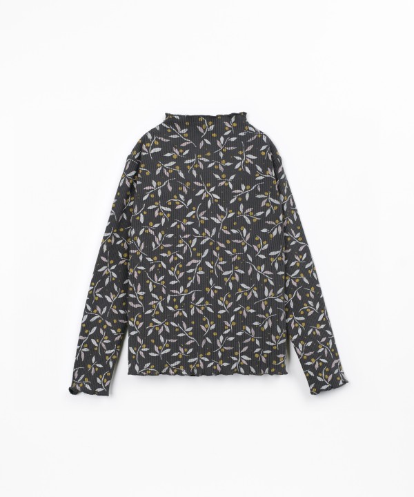 T-shirt in maglia a coste con stampa