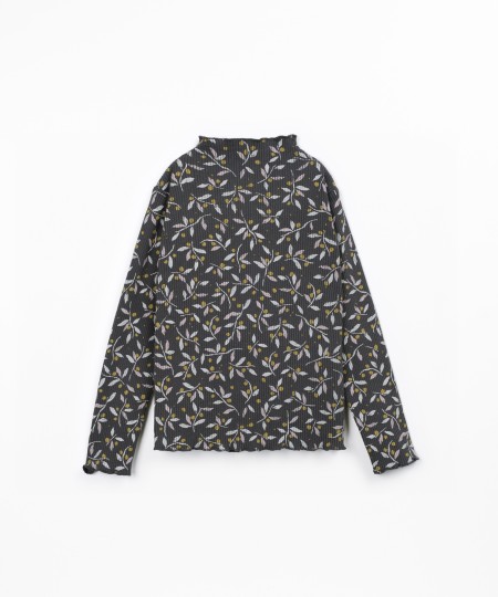 T-shirt in maglia a coste con stampa