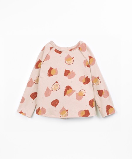 Knit T-shirt with fig print