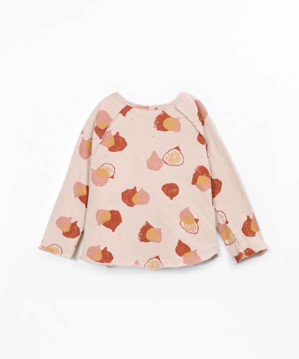 Knit T-shirt with fig print