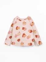 Knit T-shirt with fig print