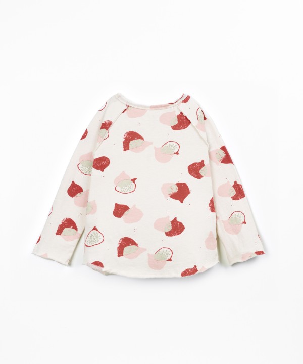 Knit T-shirt with fig print