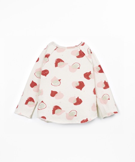 T-shirt en maille à imprimé figues