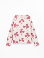 Knitted T-shirt with recycled fibre blend