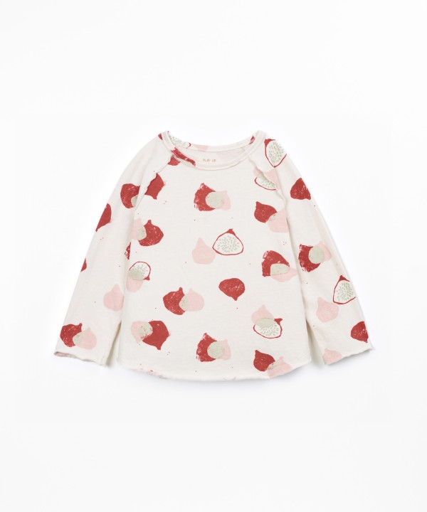 Knit T-shirt with fig print