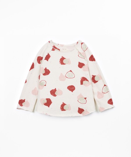 Knit T-shirt with fig print