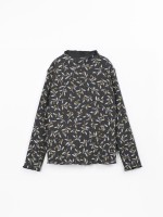 T-shirt in maglia a coste con stampa