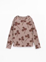 Knitted T-shirt with recycled fibre blend