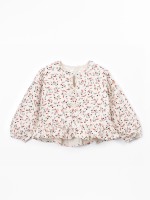 Woven blouse in natural fibers