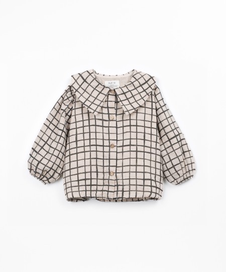 Woven blouse with check pattern