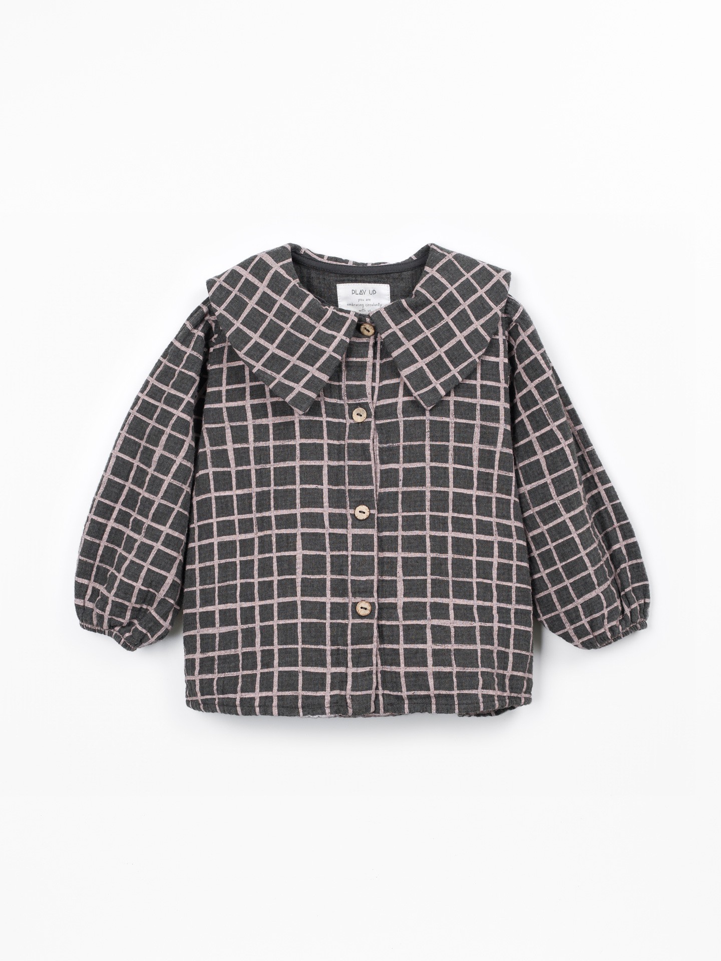 Woven blouse with check pattern