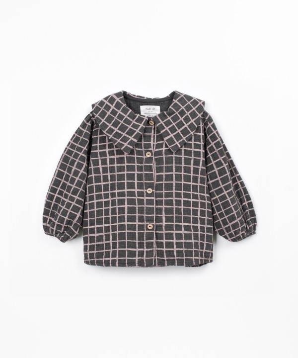 Woven blouse with check pattern