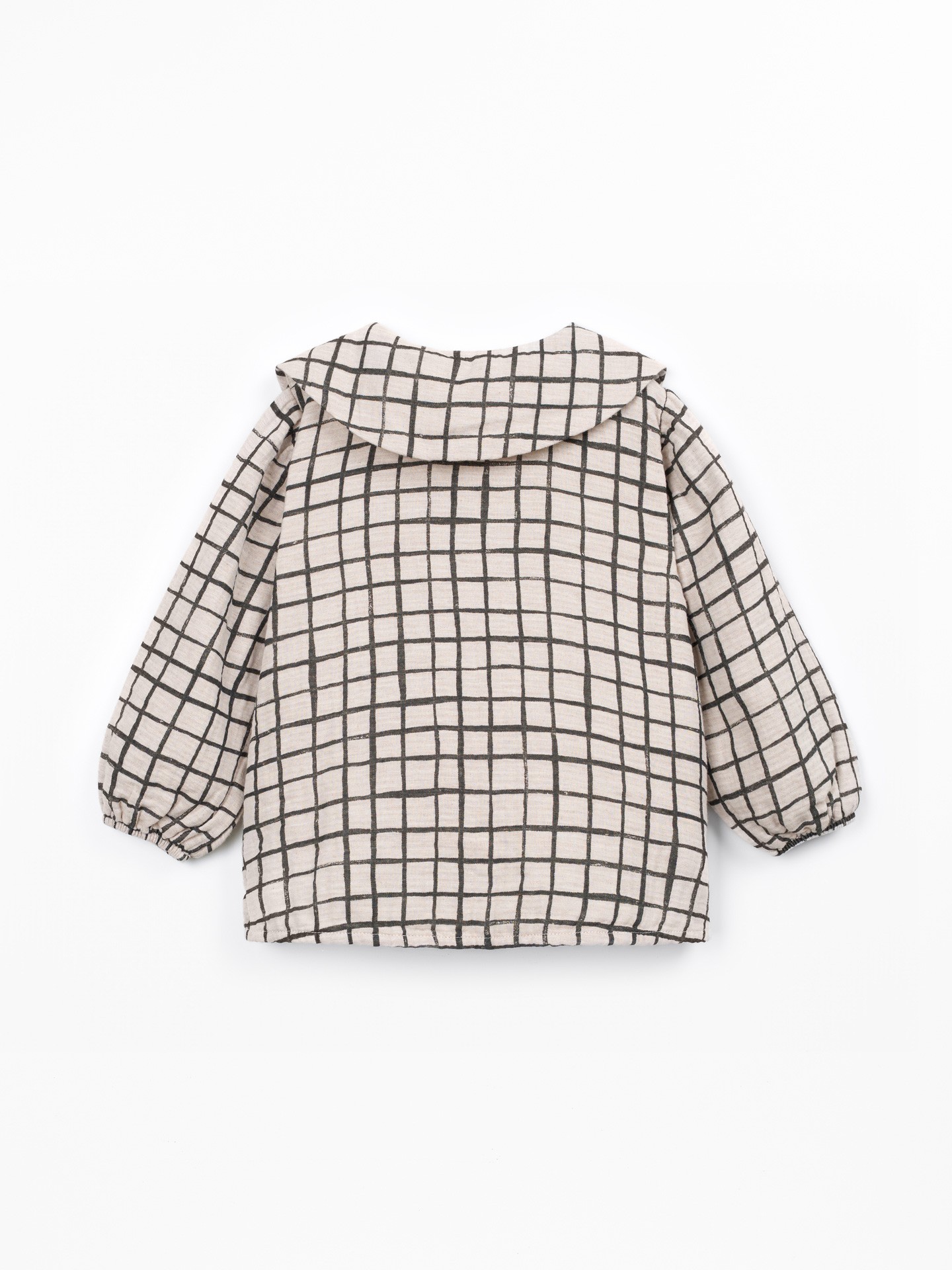 Woven blouse with check pattern