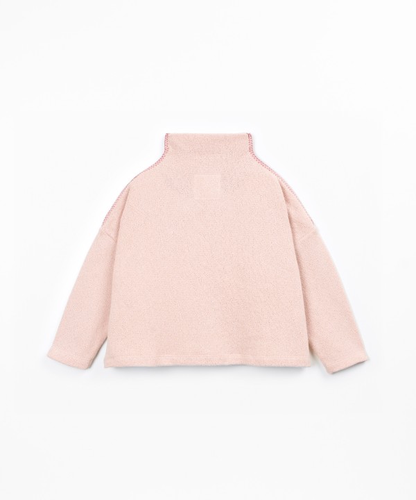 Long-sleeve sweater with mock neck