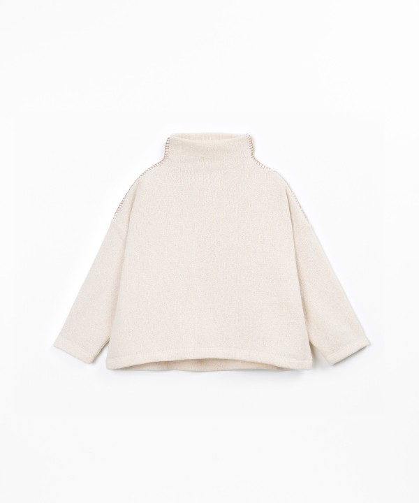 Long-sleeve sweater with mock neck