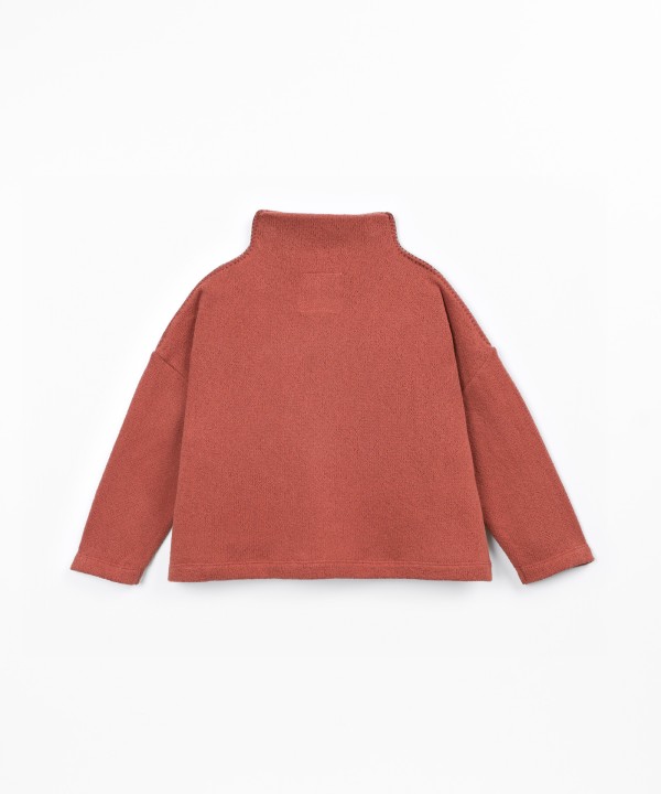 Long-sleeve sweater with mock neck