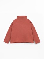Long-sleeve sweater with mock neck