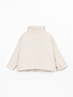 Long-sleeve sweater with mock neck