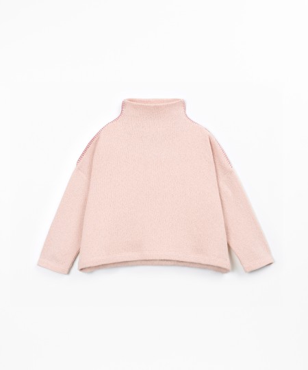 Long-sleeve sweater with mock neck