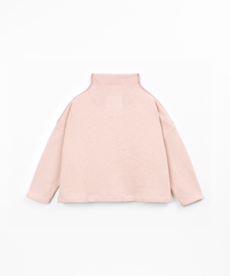 Long-sleeve sweater with mock neck
