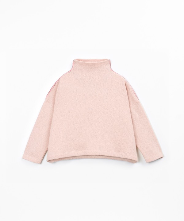 Long-sleeve sweater with mock neck