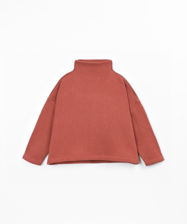 Long-sleeve sweater with mock neck