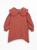 Knit dress with collar