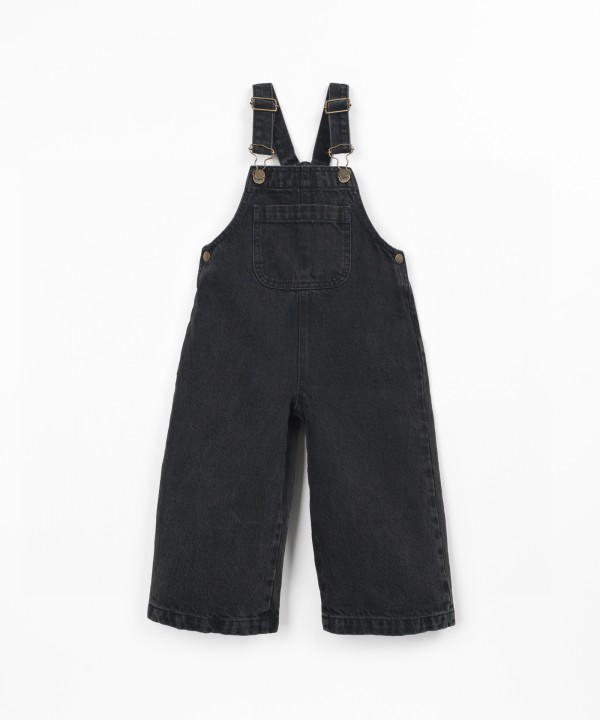 Denim jumpsuit with adjustable straps