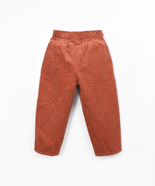 Corduroy trousers with elastic waistband