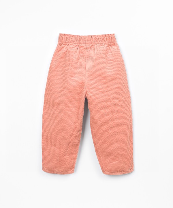 Corduroy trousers with elastic waistband