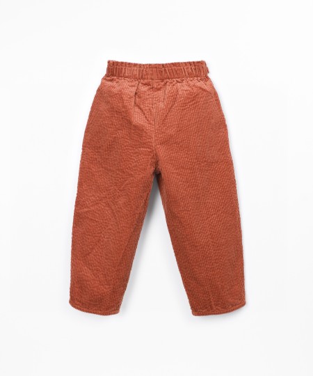 Pantalon en velours côtelé à taille élastique