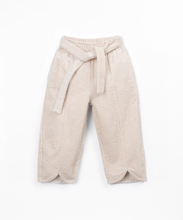 Corduroy trousers with elastic waistband