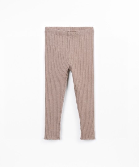 Knit leggings with ribbed details