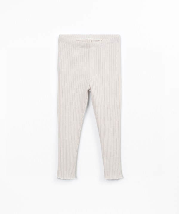 Knit leggings with ribbed details