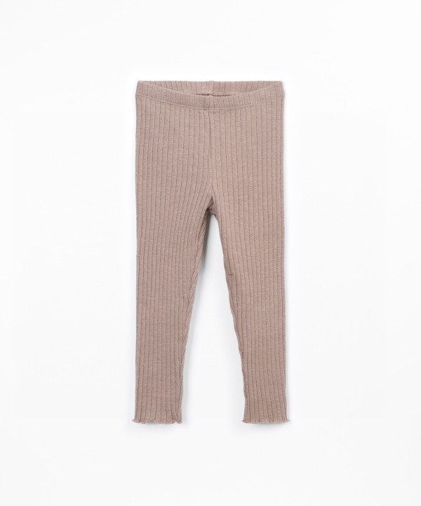Knit leggings with ribbed details
