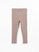 Ribbed knitted leggings