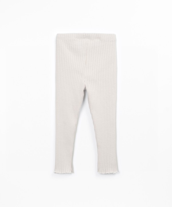 Knit leggings with ribbed details
