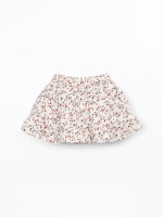 Falda-pantal�n con estampado de hojitas