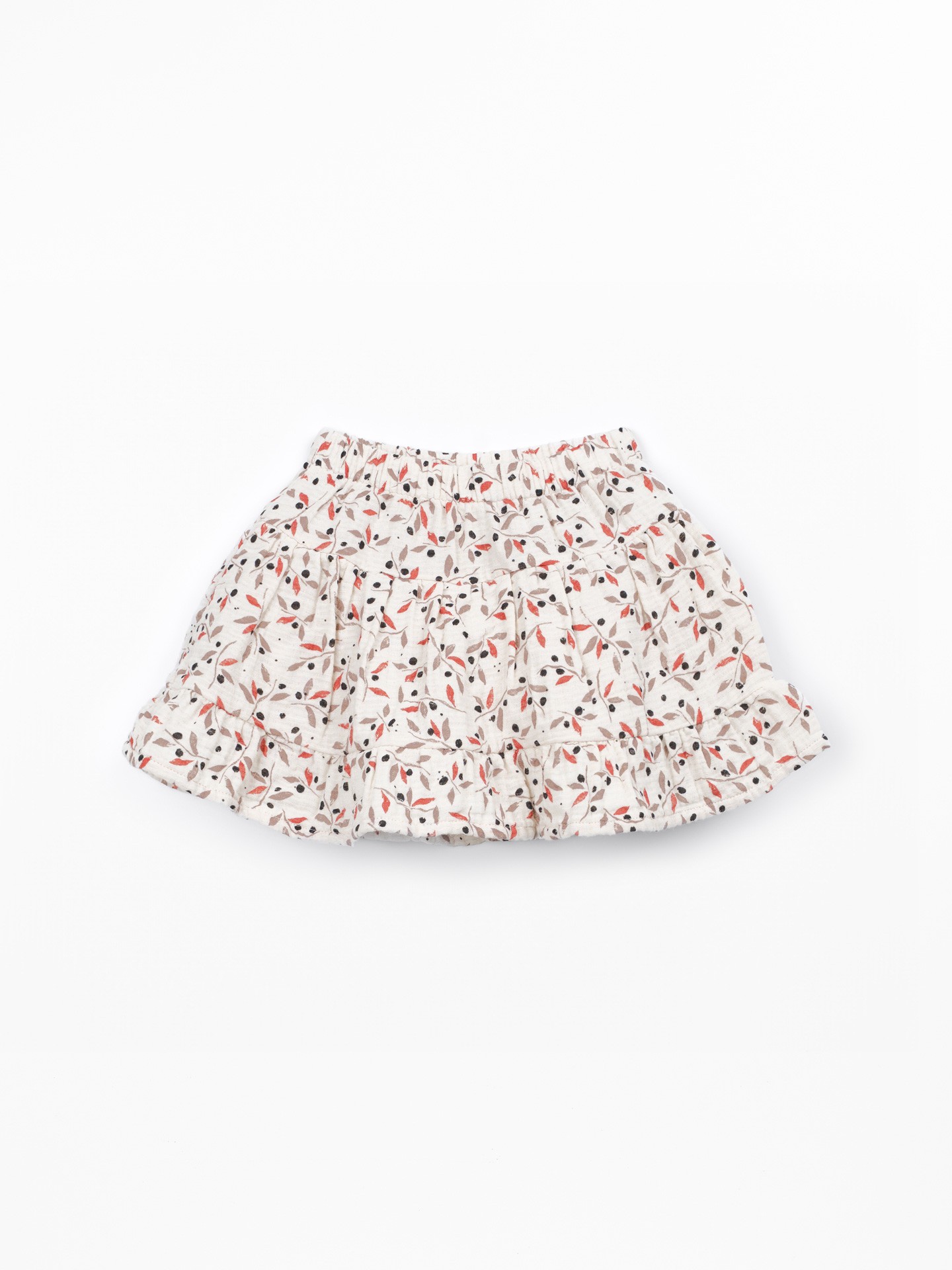 Jupe-short à imprimé petites feuilles