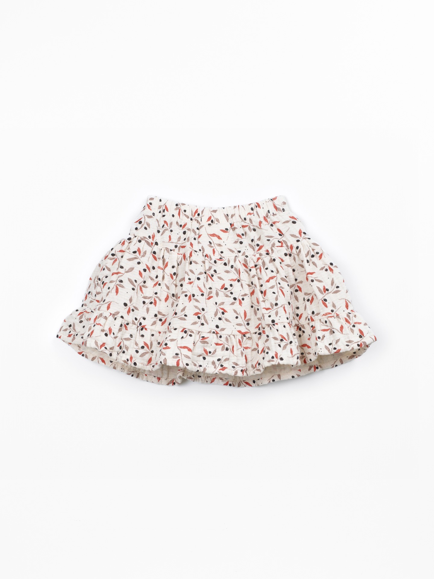 Jupe-short à imprimé petites feuilles