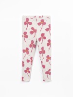 Legging en maille c�tel�e � imprim�