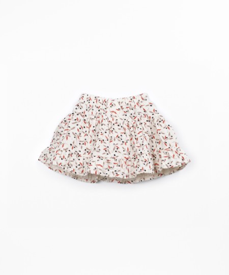 Leaf-print skort