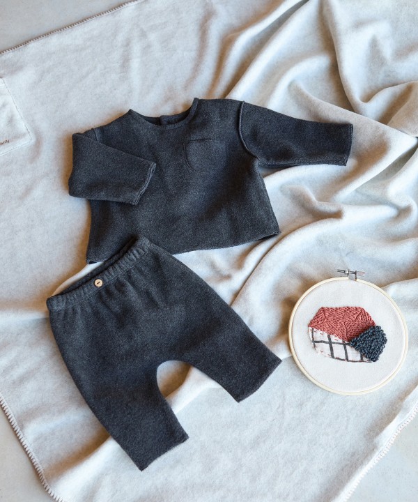 Polar fleece pants in organic cotton