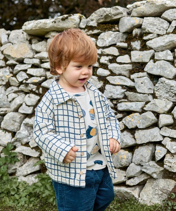 Checkered pattern fabric shirt