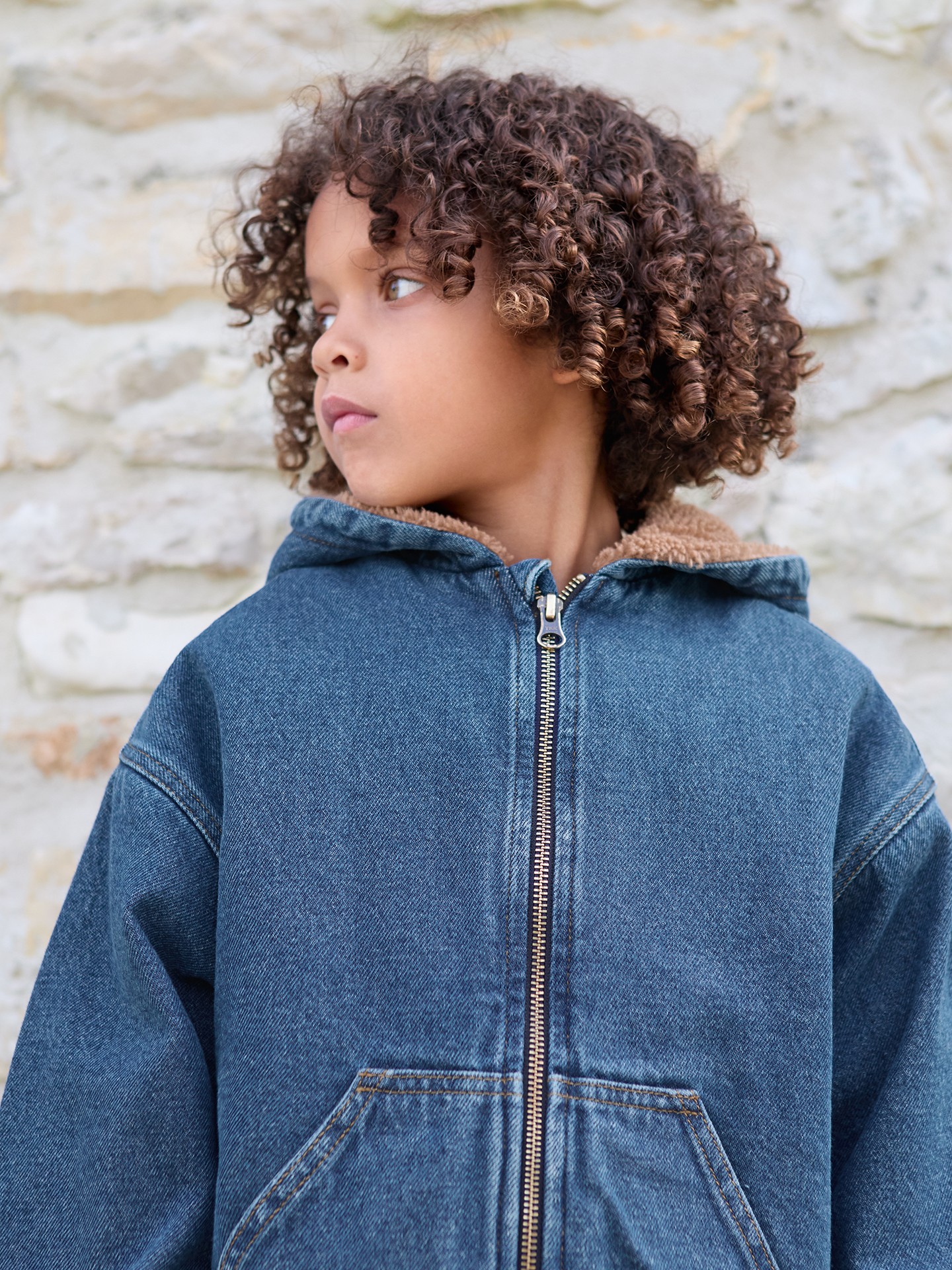 Veste en jean avec doublure en fourrure