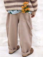 Cotton twill trousers with elastic waist