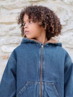 Denim jacket with fur lining