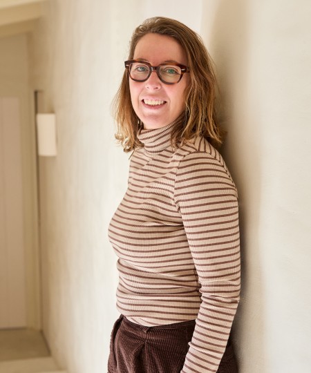 Striped pattern knit sweater