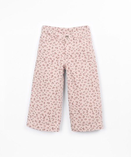 Printed twill trousers