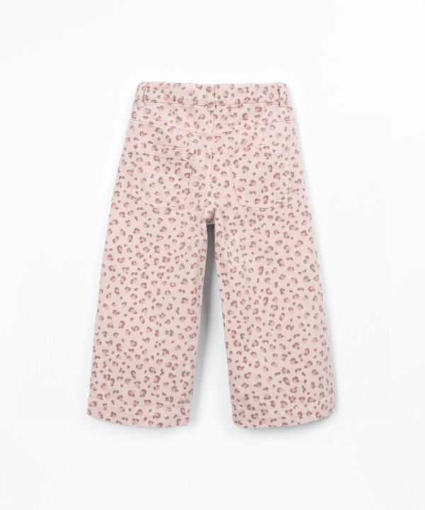 Printed twill trousers